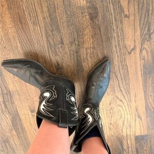 Stylish Black and White Cowboy Boots